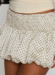 Sitting Pretty Bubble Hem Mini Skirt Polka Dot