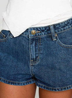 Dreamful Low Rise Mini Denim Short Mid Wash Tall