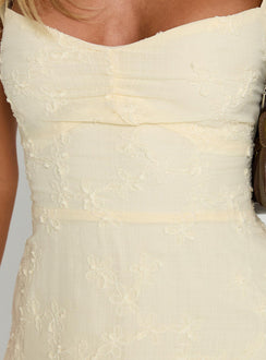 product Princess Polly Landon Mini Dress Lemon Sweetheart Neckline 