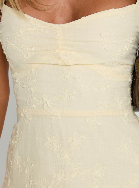 product Princess Polly Landon Mini Dress Lemon Sweetheart Neckline 