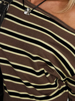 product Princess Polly Jalira Jumper Brown Stripe Long 