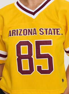 product Princess Polly ASU Football Jersey Gold Half Sleeves V-Neck 