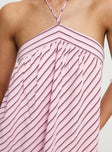 Moonlit Mini Dress Pink Stripe Petite