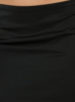 Edeniah Satin Mini Skirt Black