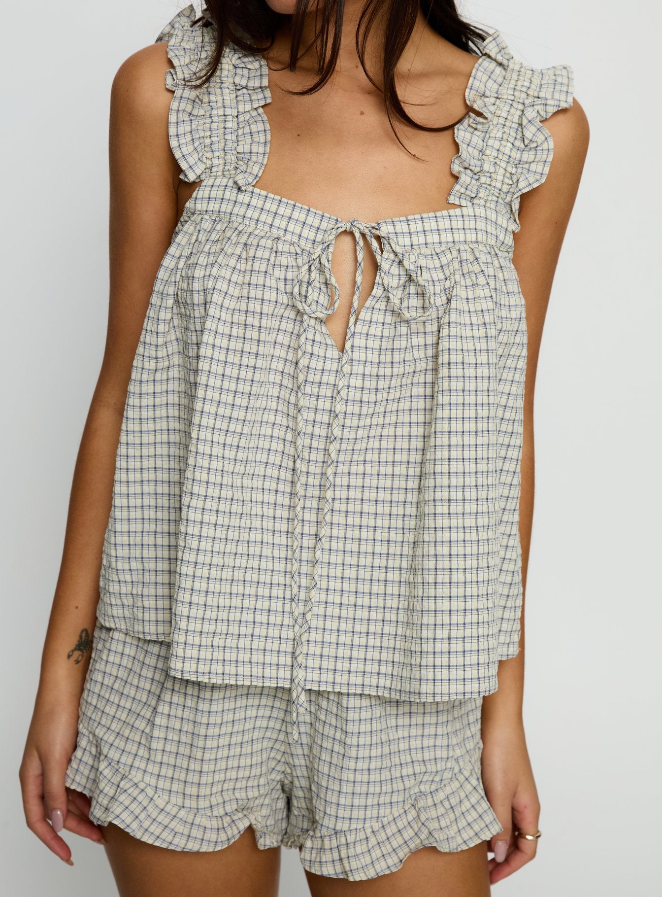 Santabelle Frill Top Check