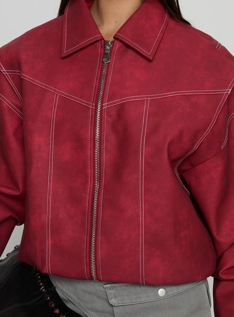 Vista Bomber Jacket Crimson