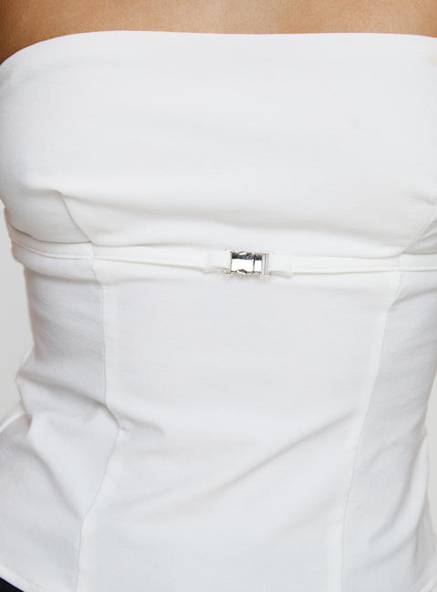 product Princess Polly Flounce Strapless Top White Sleeveless straight 