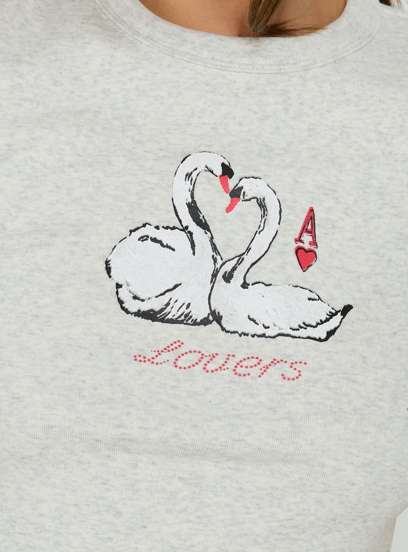 Schwanentanz-Grafik-Baby-T-Shirt Grau meliert