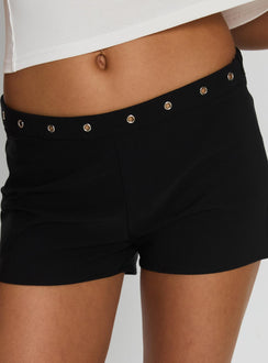 Last Minute Eyelet Shorts Black