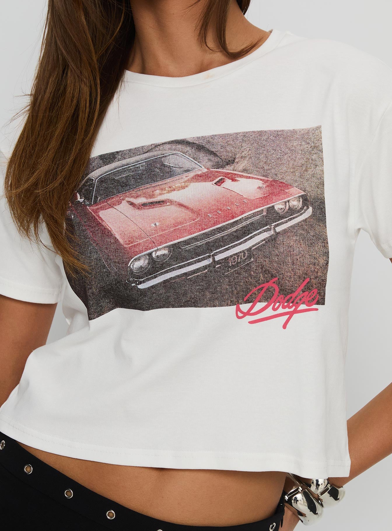 Dodge Girl Graphic Top White