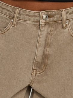 product Princess Polly Naylor Mid Rise Wide Leg Jeans Light Brown Wash Mid Rise Jeans Jeans 
