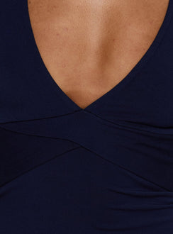 Madelon Long Sleeve Wrap Top Navy