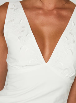 product Princess Polly Florien Broderie Mini Dress White Plunger 