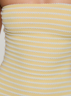 product Princess Polly Savins Strapless Mini Dress Yellow Straight Neck 