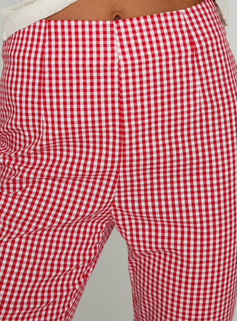 product Princess Polly Mignonette Capri Pant Red Gingham 