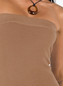 product Princess Polly High Neck  Vista Strapless Midi Dress Brown