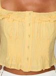 Isadoria Frill Top Yellow