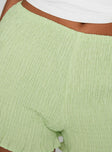 Livitie Shirred Micro Shorts Green