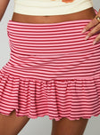 Bumblebee Ruched Mini Skirt Pink Stripe