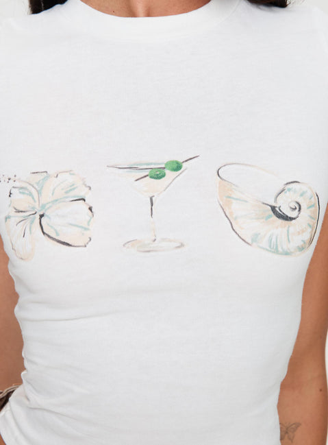 product Princess Polly Odyssey Tee White Sleeveless Crew Neck 