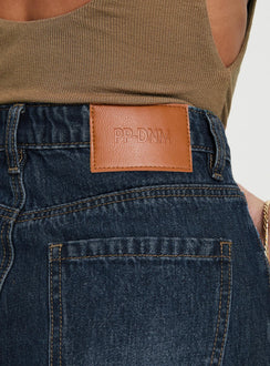 Impala Shorts Mid Wash Denim Princess Polly High Waisted Shorts 