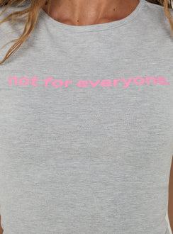 Not For Everyone Graphic Baby Tee Grey Marle / Pink