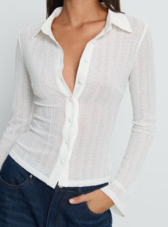 When You Sleep Long Sleeve Top White