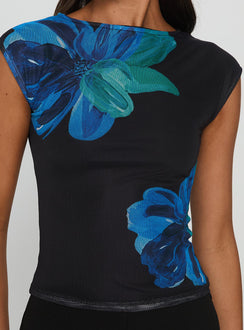 Nova Top Blue Floral