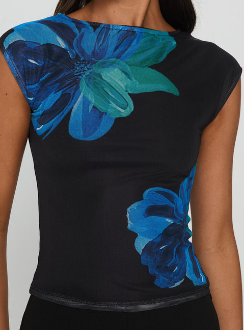 Nova Top Blue Floral