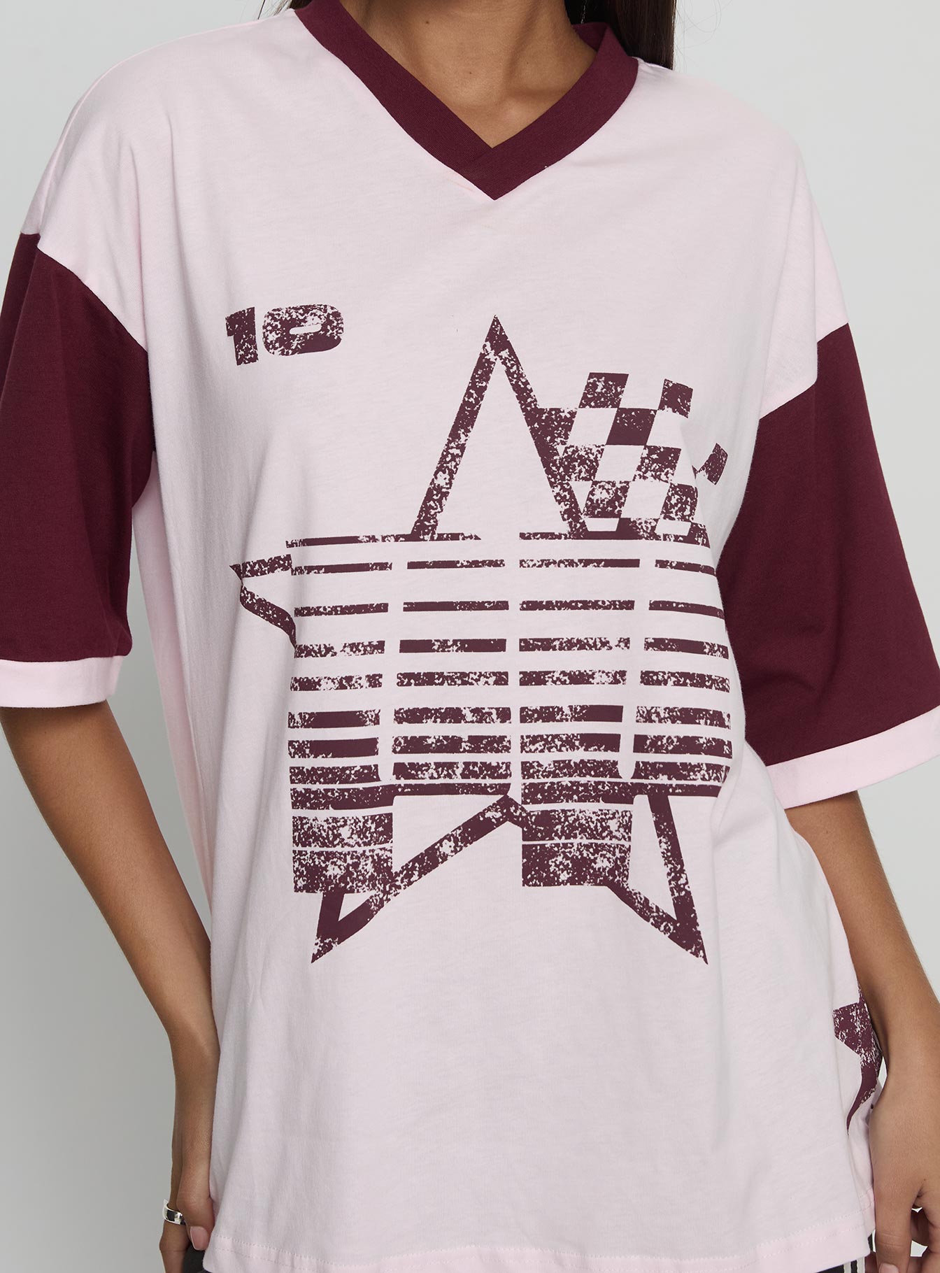 Nachell Short Sleeve Moto Top Pink