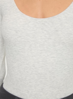 product Princess Polly Greener Long Sleeve Bodysuit Grey Full Sleeves Crew Neck 