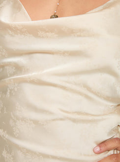 product Princess Polly Celena Mini Dress Champagne Cowl Neck 