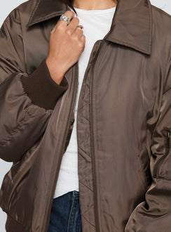 Say Less Bomber Jacket Dark Brown