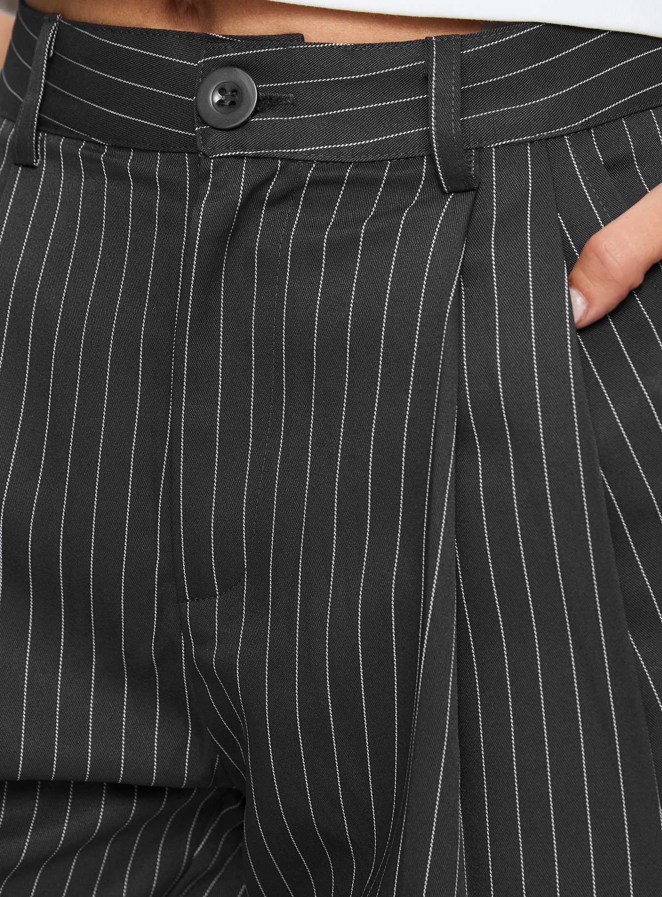 back view of model wearing Princess Polly In Office Longline Shorts Grey High Waisted Shorts 