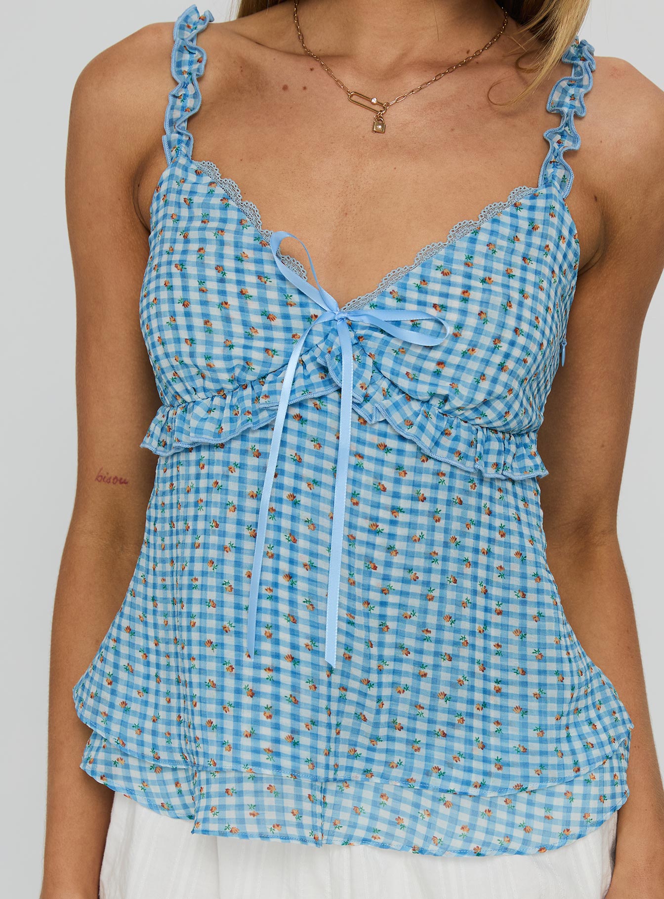 Taini Top Blue Check