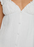 White mini dress faux button front
