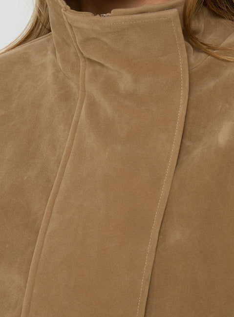 Tayne Funnel Neck Jacke Karamell