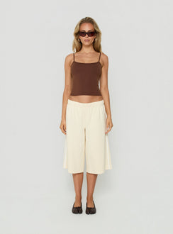 Daily Define Thin Strap Classic Tank Top Brown
