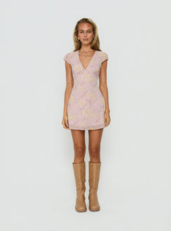 Cannelloni Mini Dress Lilac Floral