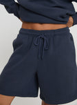 Dream Fleece Longline Shorts Navy