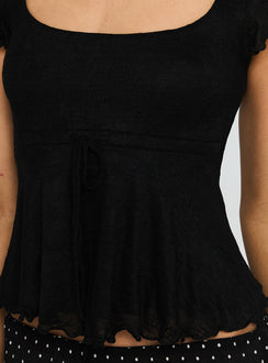 Auroraah Frill Top Black