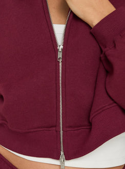 Zellah Double Ended Zipper Hoodie Cherry