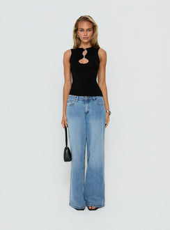 Orlaith Cut Out Sleeveless Top Black
