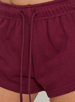 Quinncy Low Rise Sweat Shorts Cherry