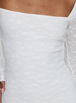 product Princess Polly Lanchester Long Sleeve Mini Dress White Square Neck 