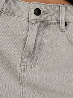 product Princess Polly Nicolina Low Rise Denim Mini Skirt Washed Grey Mini Skirts 