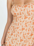 Princess Polly Square Neck  Ryansa Dress Peach