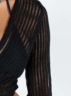 product Princess Polly Full Sleeves Square Neck  Arcott Long Sleeve Top Black