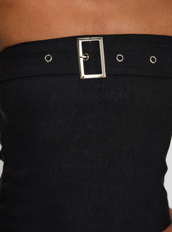 product Princess Polly Satellite Strapless Buckle Detail Top Black Sleeveless straight 