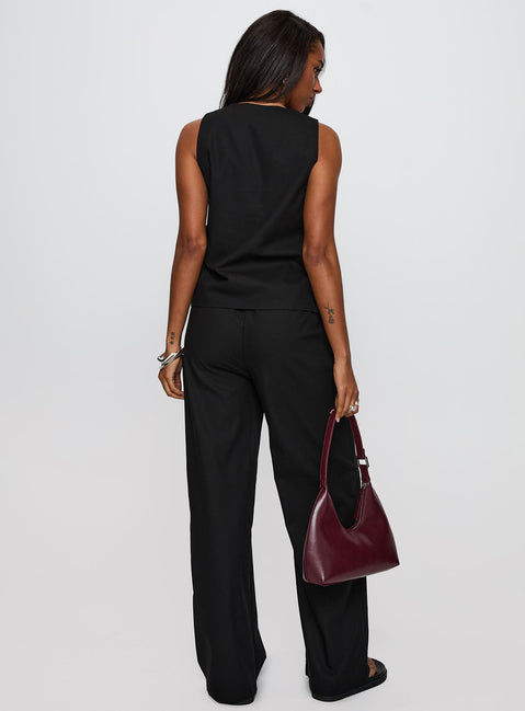 Elegance Tie Front Set Black